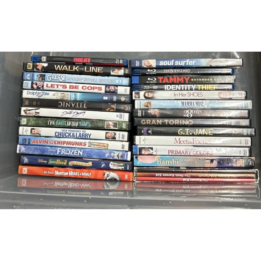 Bulk DVD Blu-ray Movie Lot 25+ Discs Disney Comedy Action Kids Family Mixed
